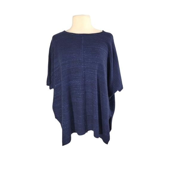 Calypso St. Barth Blue Sparkly Cashmere Caftan Sweater - Picture 1 of 7